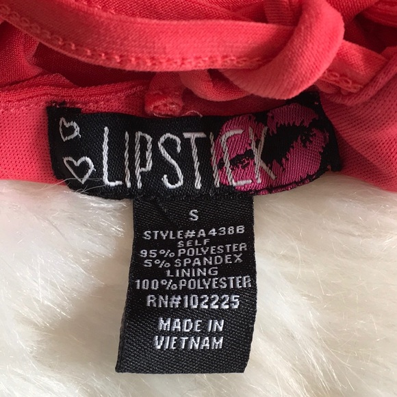 Lipstick Coral Bodycon Dress SZ Small - Picture 6 of 6